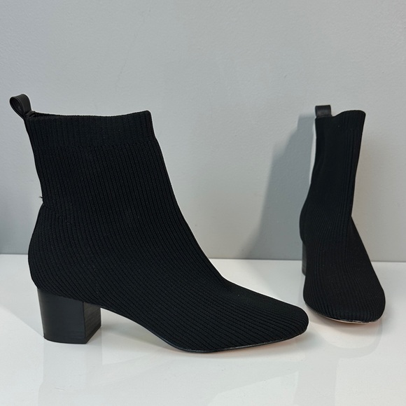 Joie x Revolve Neely Black Ribbed Knit Sock Ankle Booties Size 9 - Picture 1 of 14
